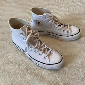 Platform White Canvas Converse Size 9